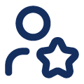 Icon of a person with a star badge