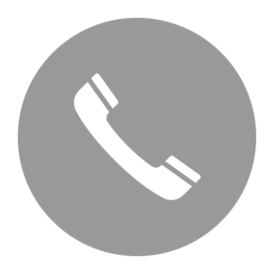 Gray phone receiver icon on a dark background.