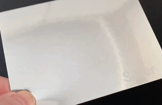 An example of our holographic silver pattern in motion.