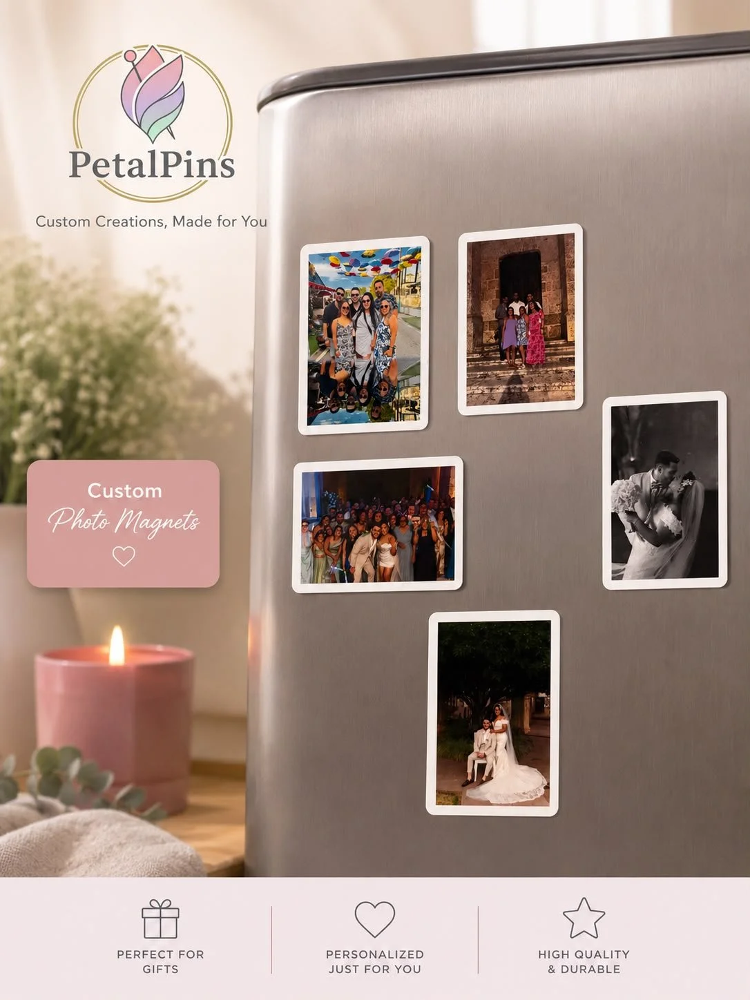 Custom Photo Magnets Set