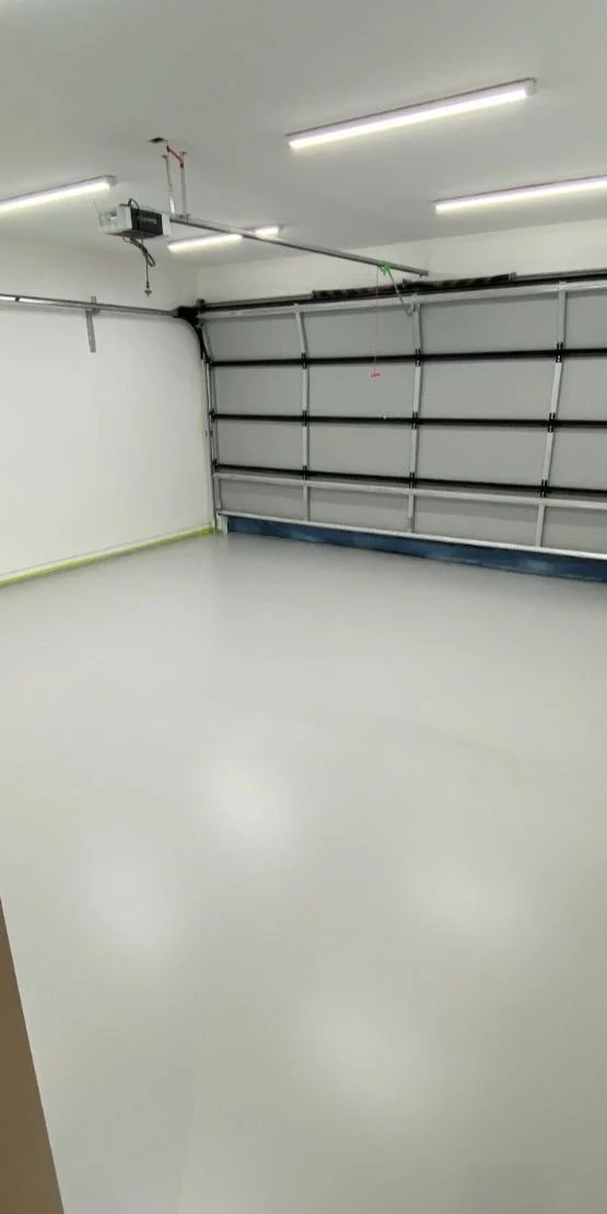 solid epoxy coating on a garage floor