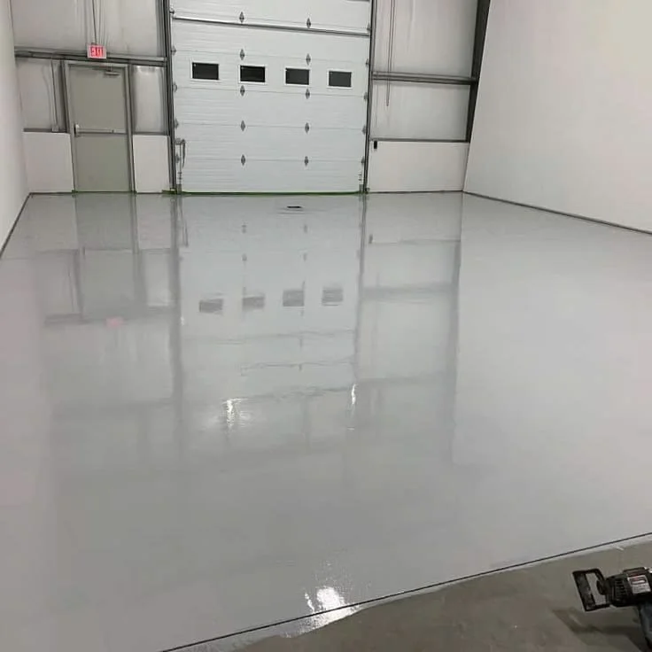 solid color epoxy flooring in garage