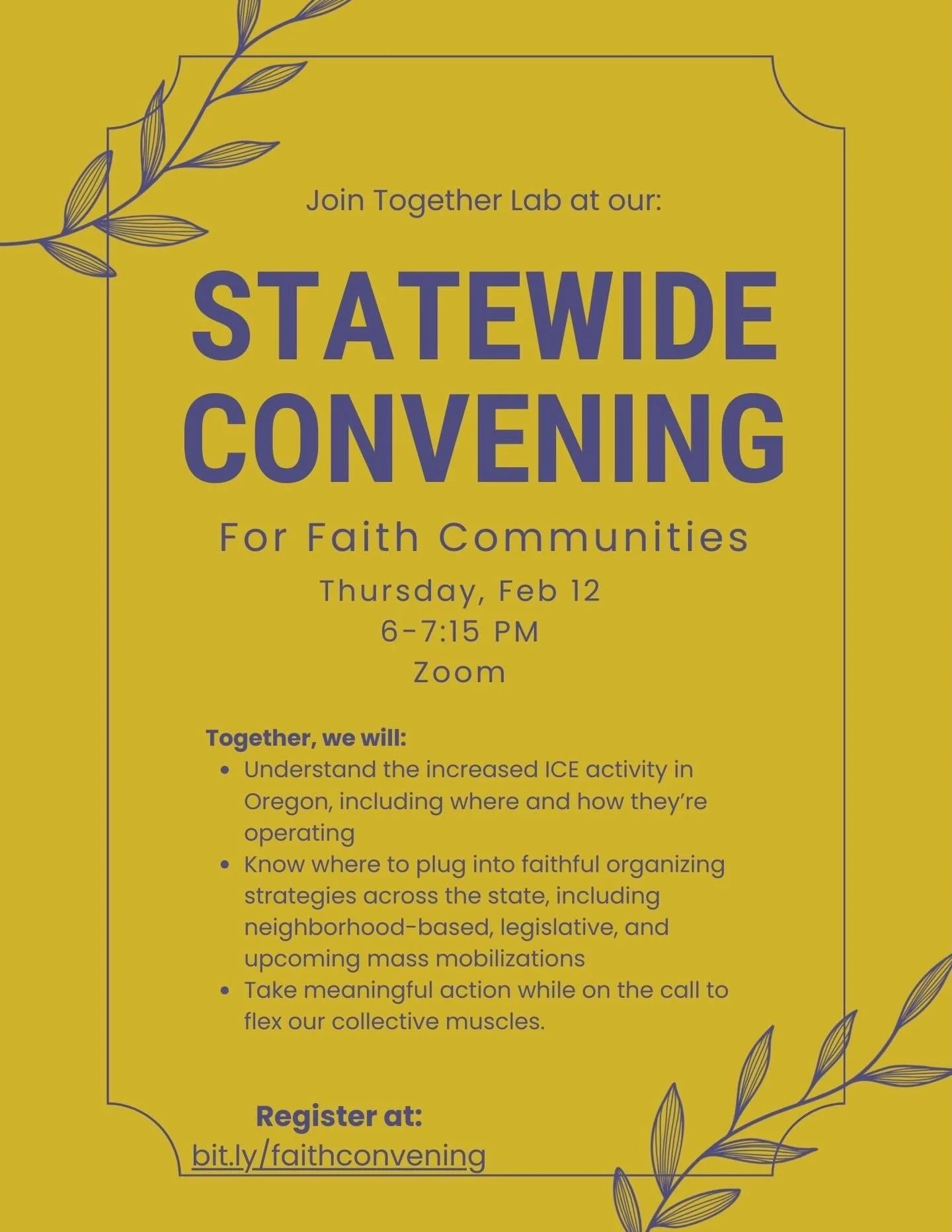 Join Together Labs for a statewide convening for faith communities this Thursday. Follow the link in bio to register to attend.