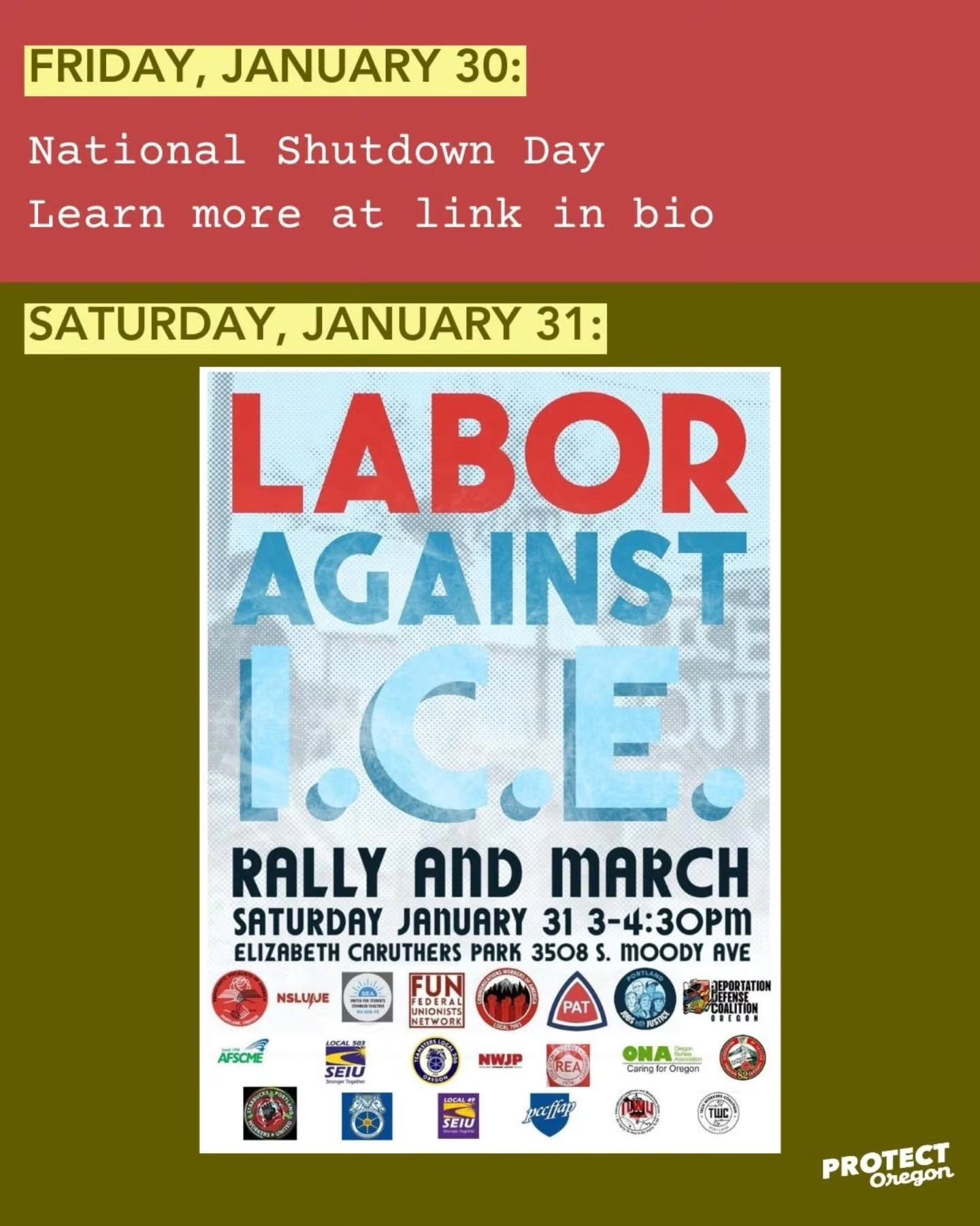Oregonians continue speaking out against ICE's violence in Minnesota, here at home, and across the country. See link in bio for ways to get involved.