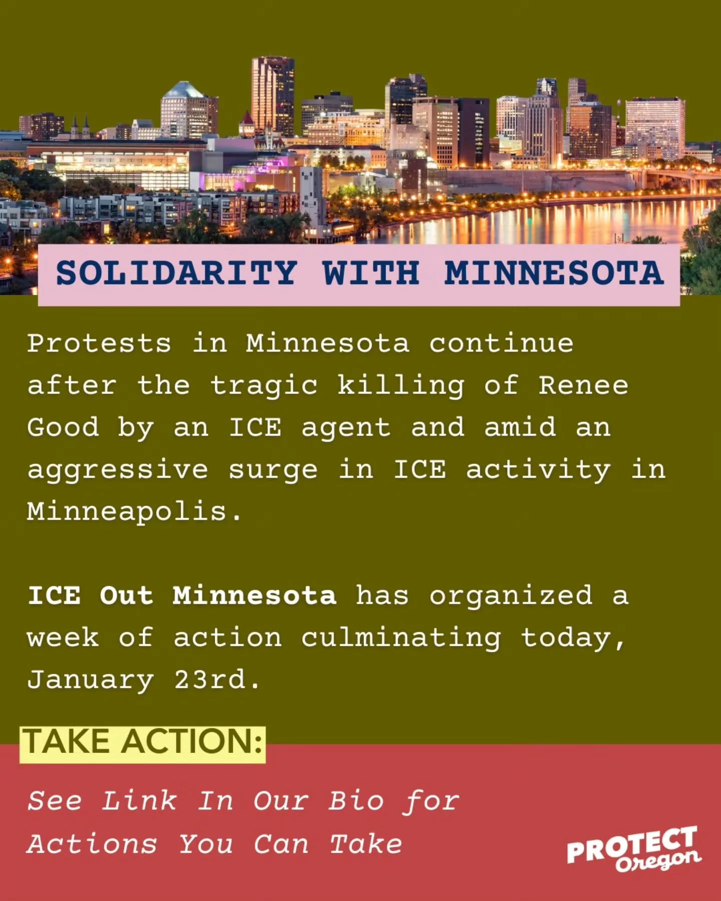 Protests in Minnesota continue after the tragic killing of Renee Good by an ICE agent and amid an aggressive surge in ICE activity in Minneapolis. ICE Out Minnesota has organized a week of action culminating today, January 23rd. Learn more: #linkinbi