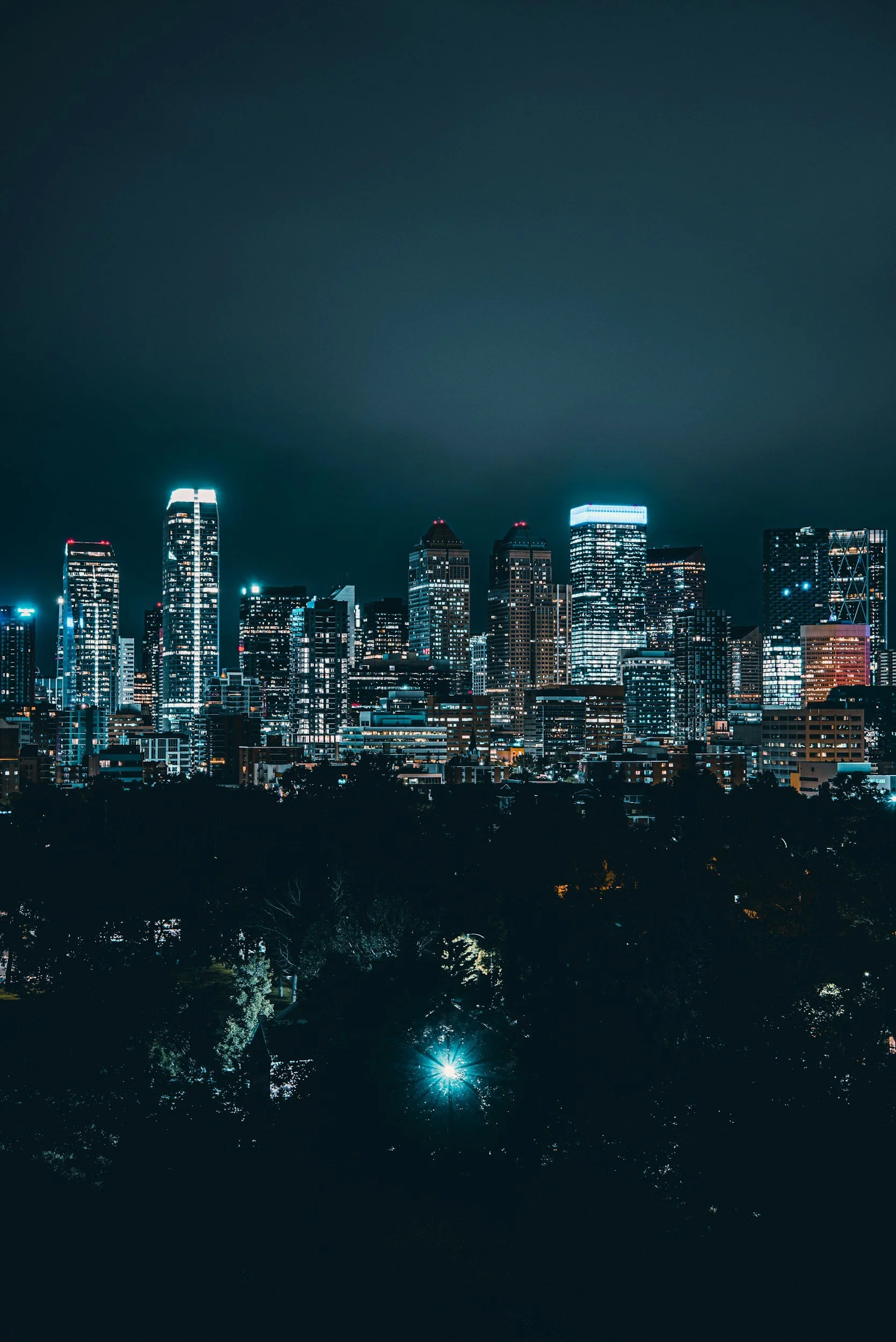 calgary skyline at night