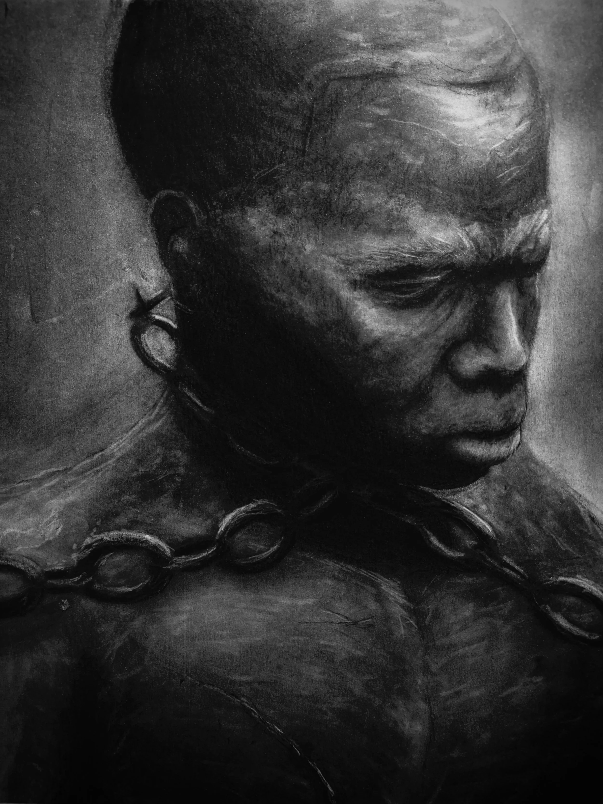 "They Keep Coming" $2500 11x14in charcoal 2026
