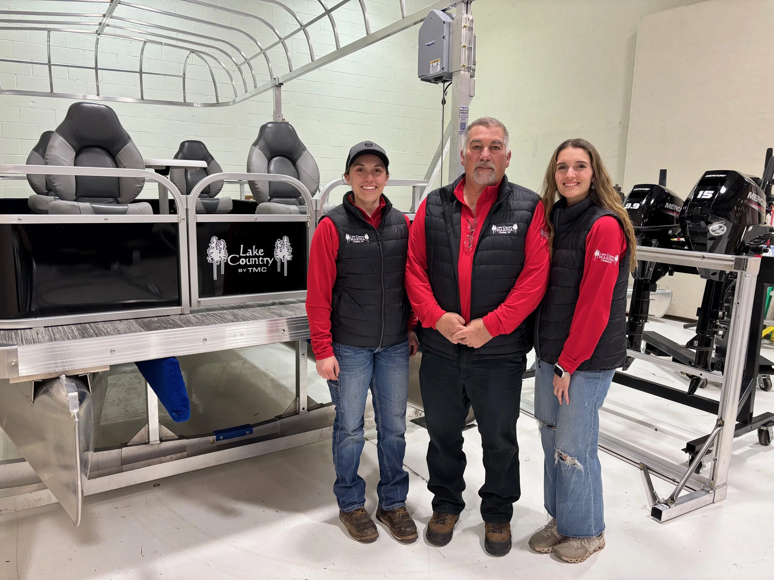 Jim with daughters, Brianna and Jamey, at the 2026 Wisconsin Sport Show