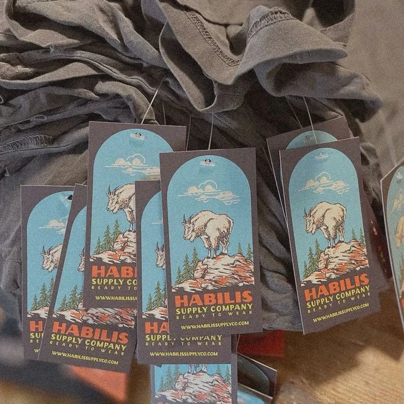 Habilis Supply Co Hang Tags on Shirts