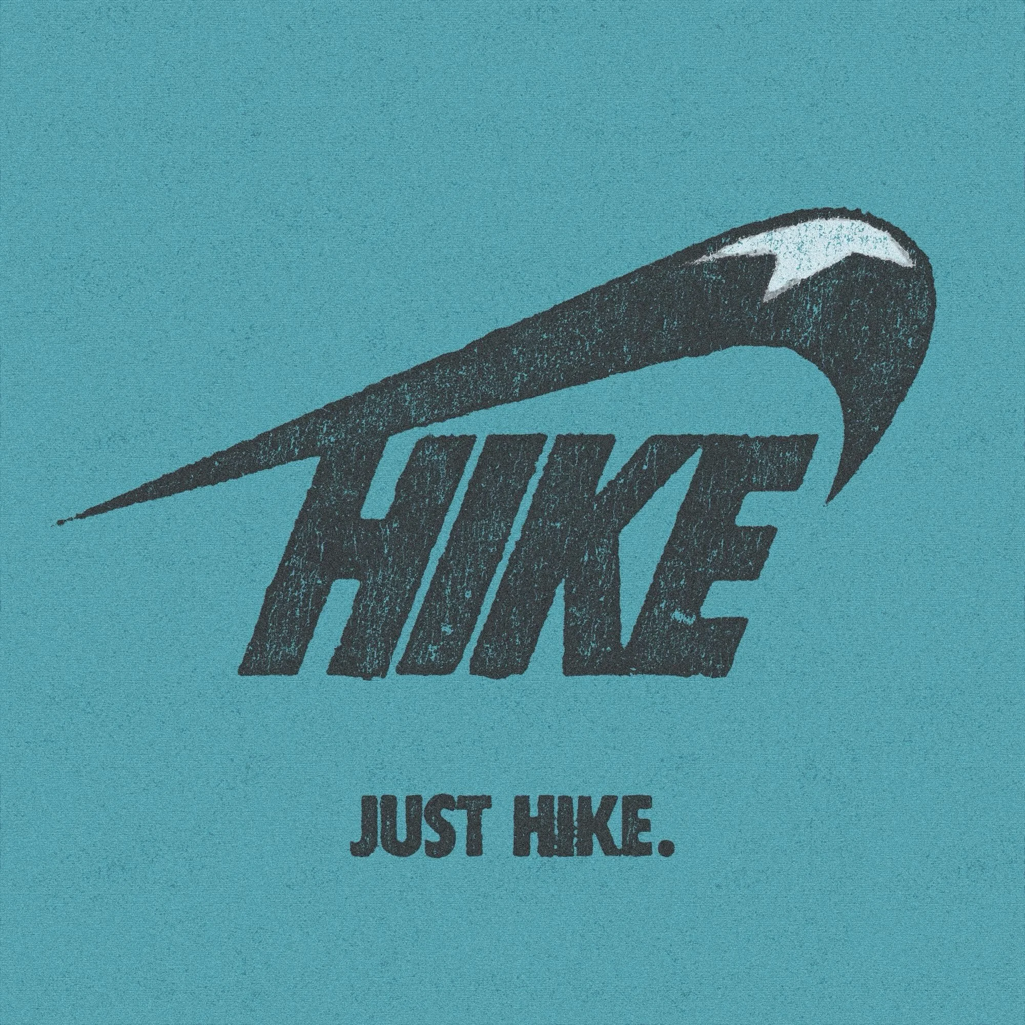 JUST HIKE. 

This silly idea popped into my head last night so I decided to run with it to final concept before bed. 

For the record this isn&rsquo;t any sort of knock on Nike, but I do enjoy a good logo subversion/parody.

But there is something to