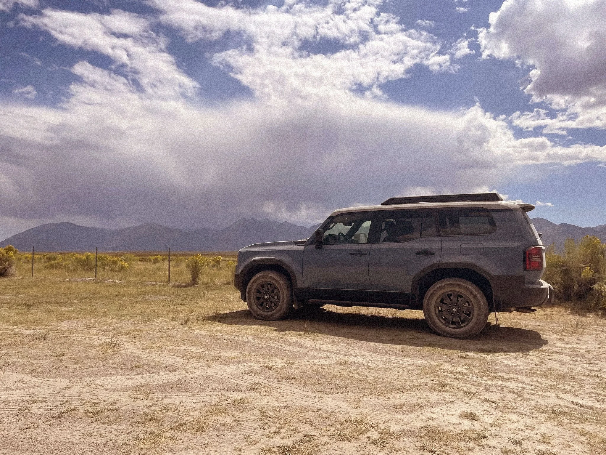 A Dusty Truck Parked off the Road in Mammoth Lakes California