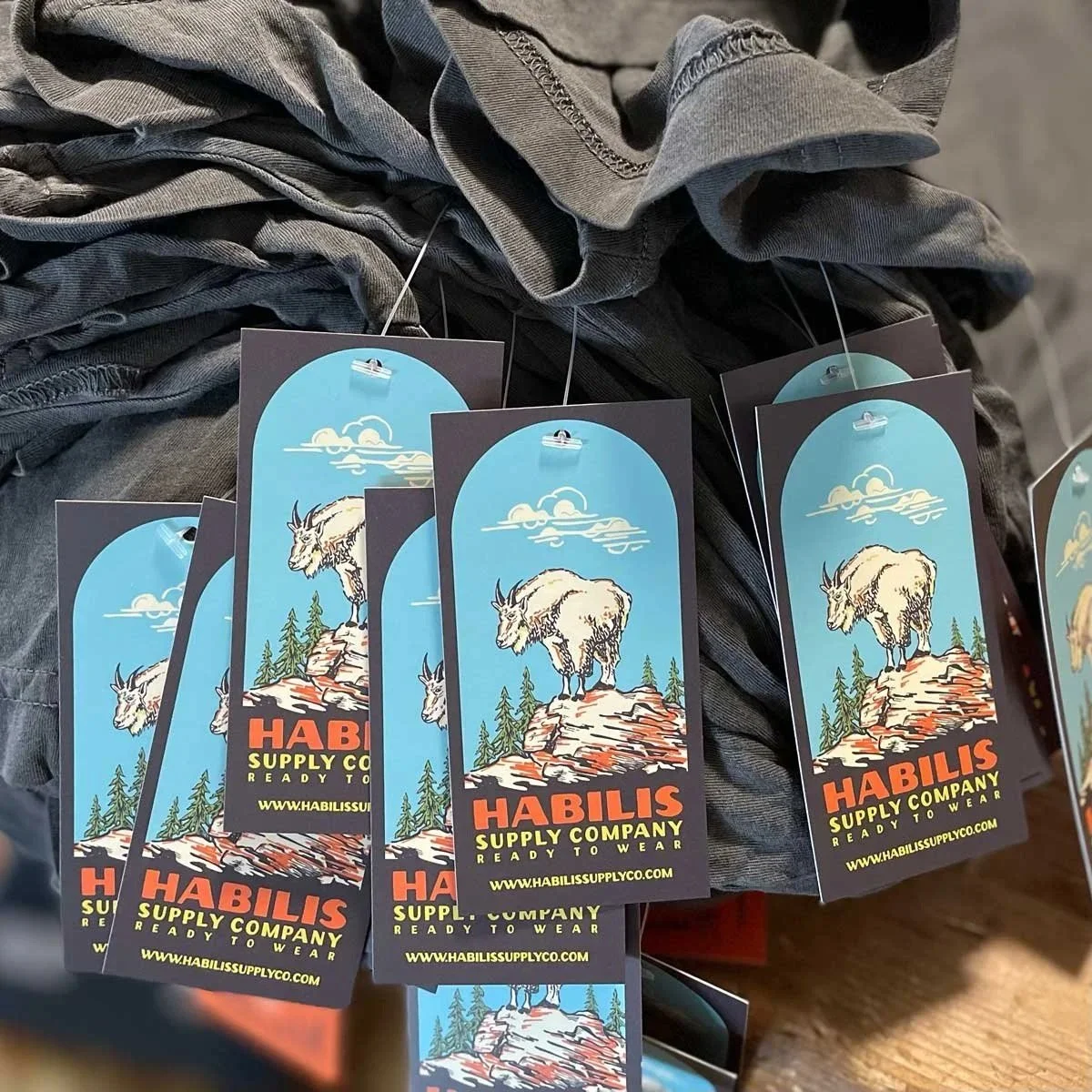 Habilis Supply Co hang tags with mountain goat