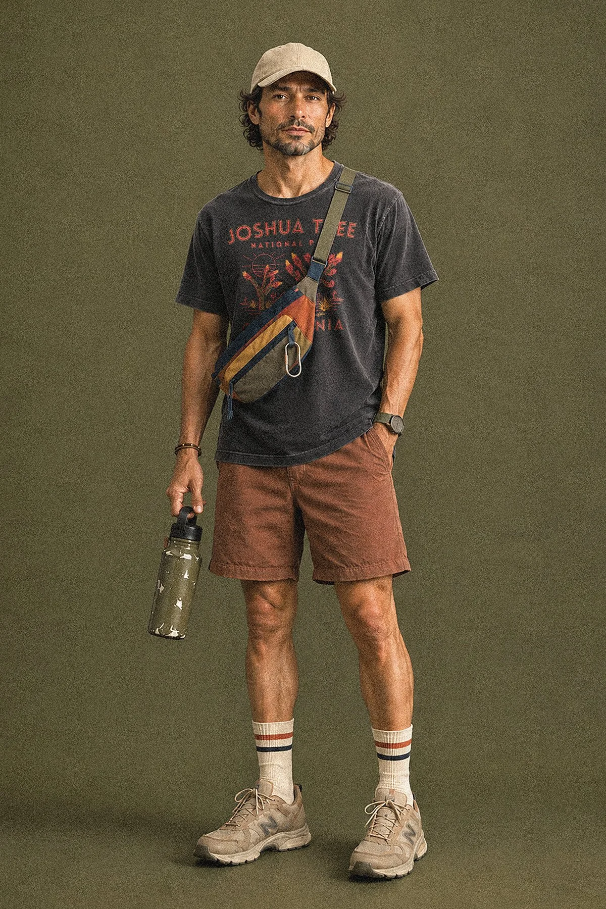a man wearing a Joshua Tree National Park tee