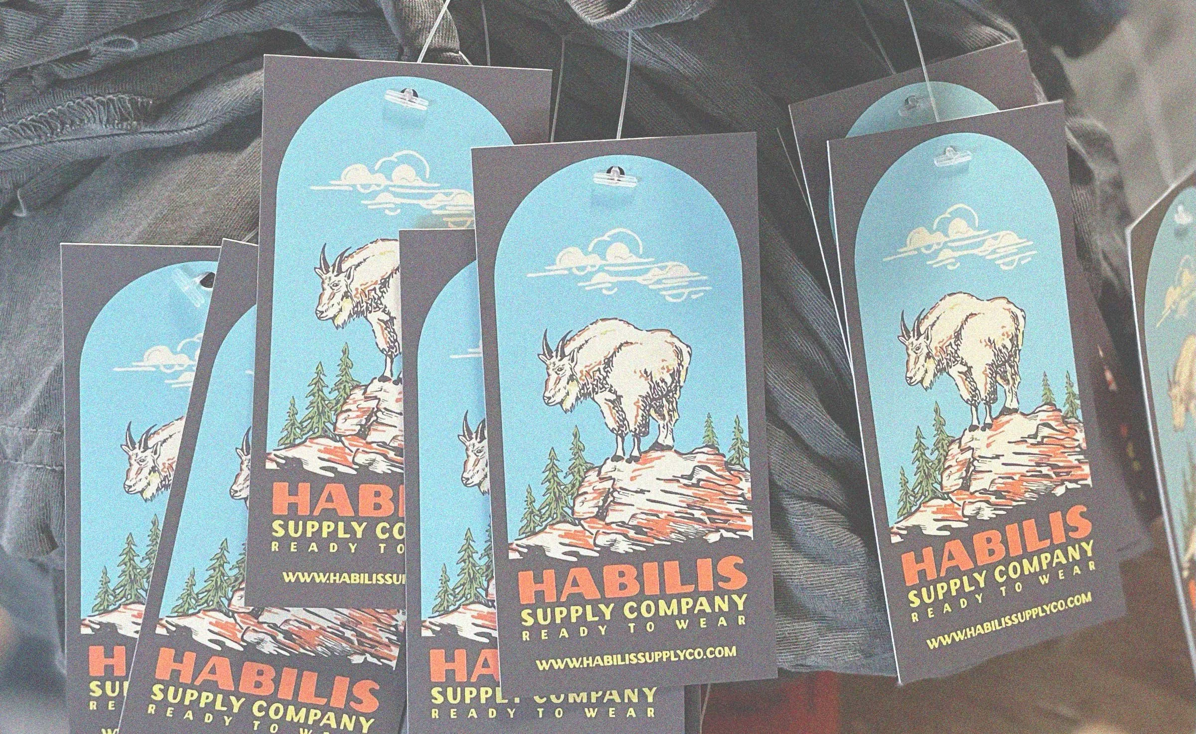 Habilis Supply Co Hang Tags on Shirts