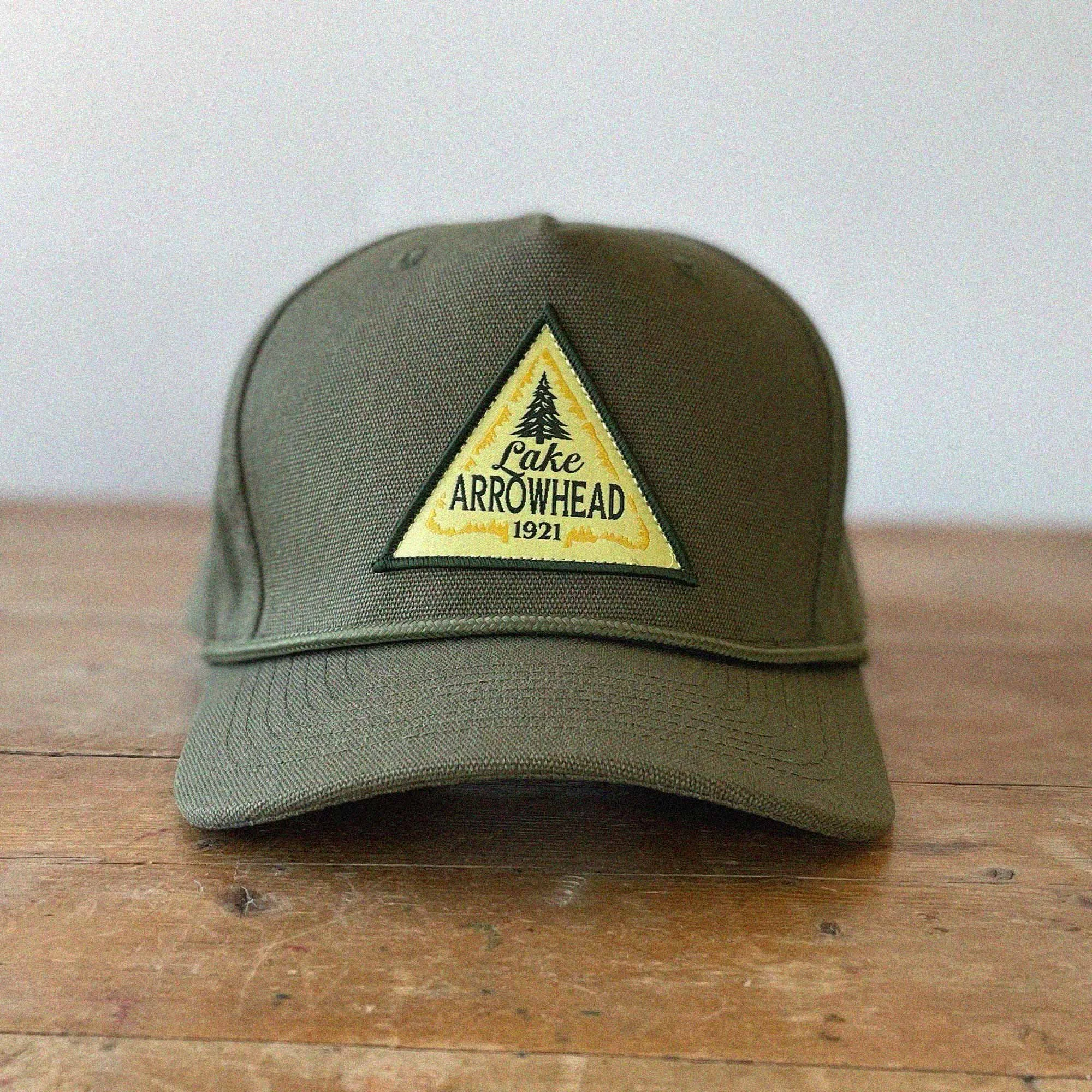 Lake Arrowhead California Olive Snapback Hat