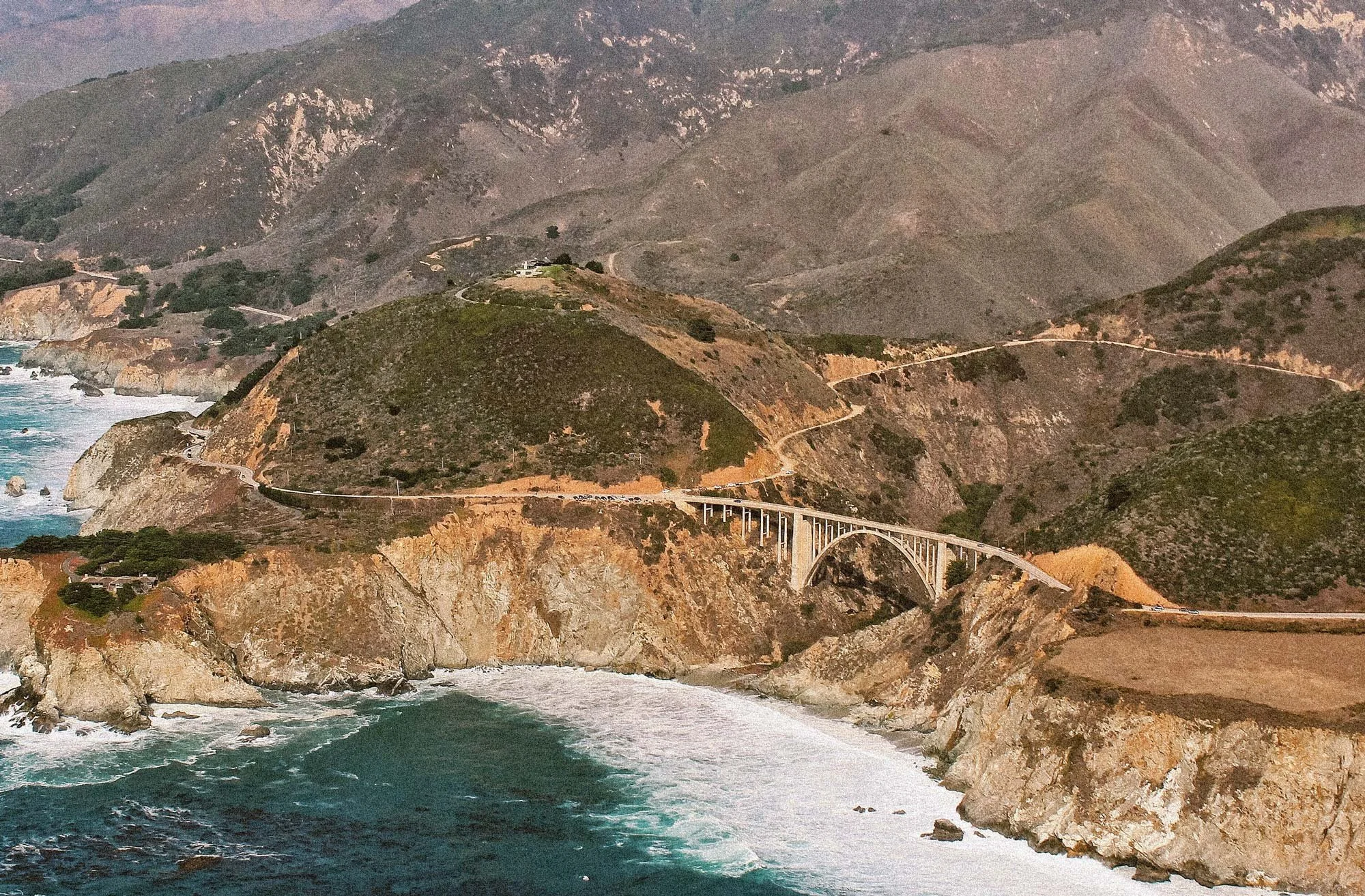 Bixby Creek Bridge carrying Highway 1 across the Big Sur coast in California
