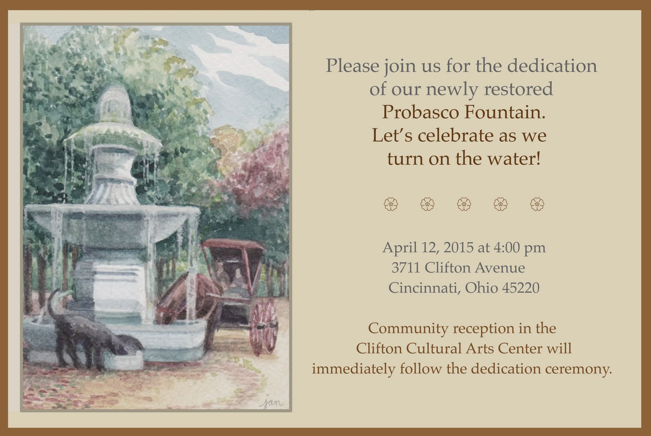 Probasco Fountain Dedication
