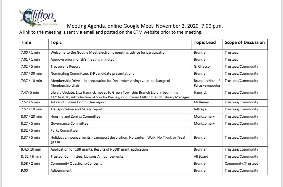 November General Meeting