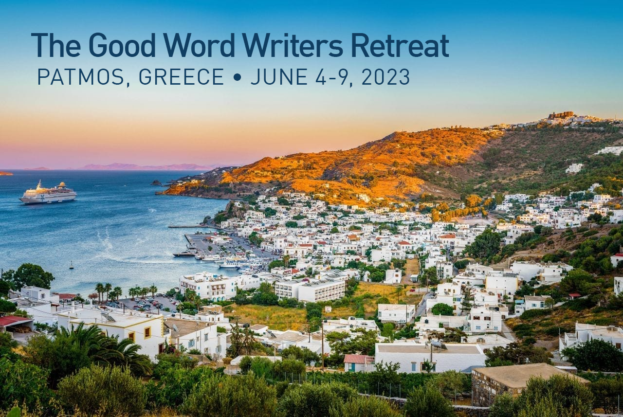 The Good Word Writers Retreat in Greece was an in-person writers retreat held June 4–9, 2023 in Patmos, Greece. This immersive retreat combined storytelling instruction, mentorship, creative exploration, and community for writers.