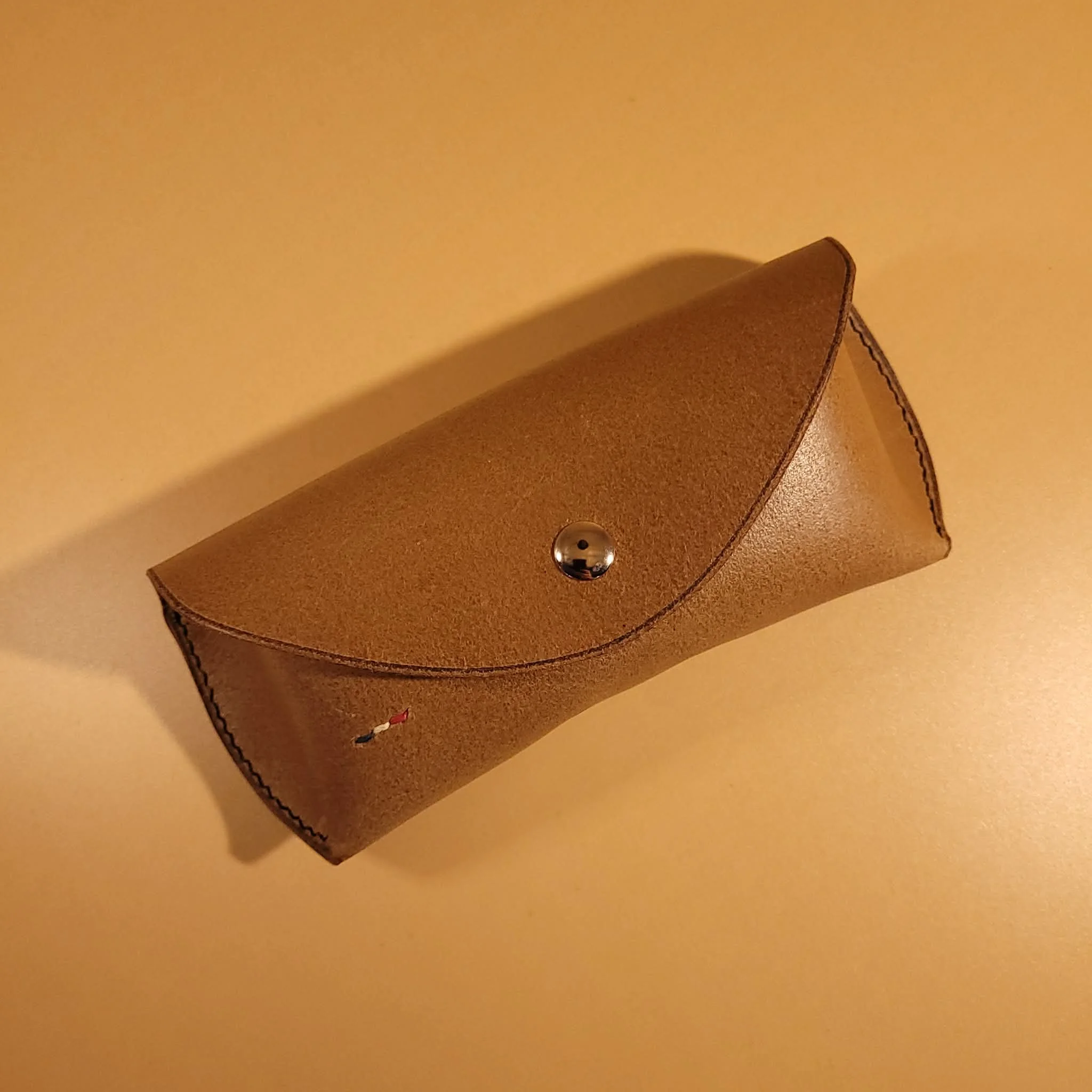 Étui à lunettes cuir naturel