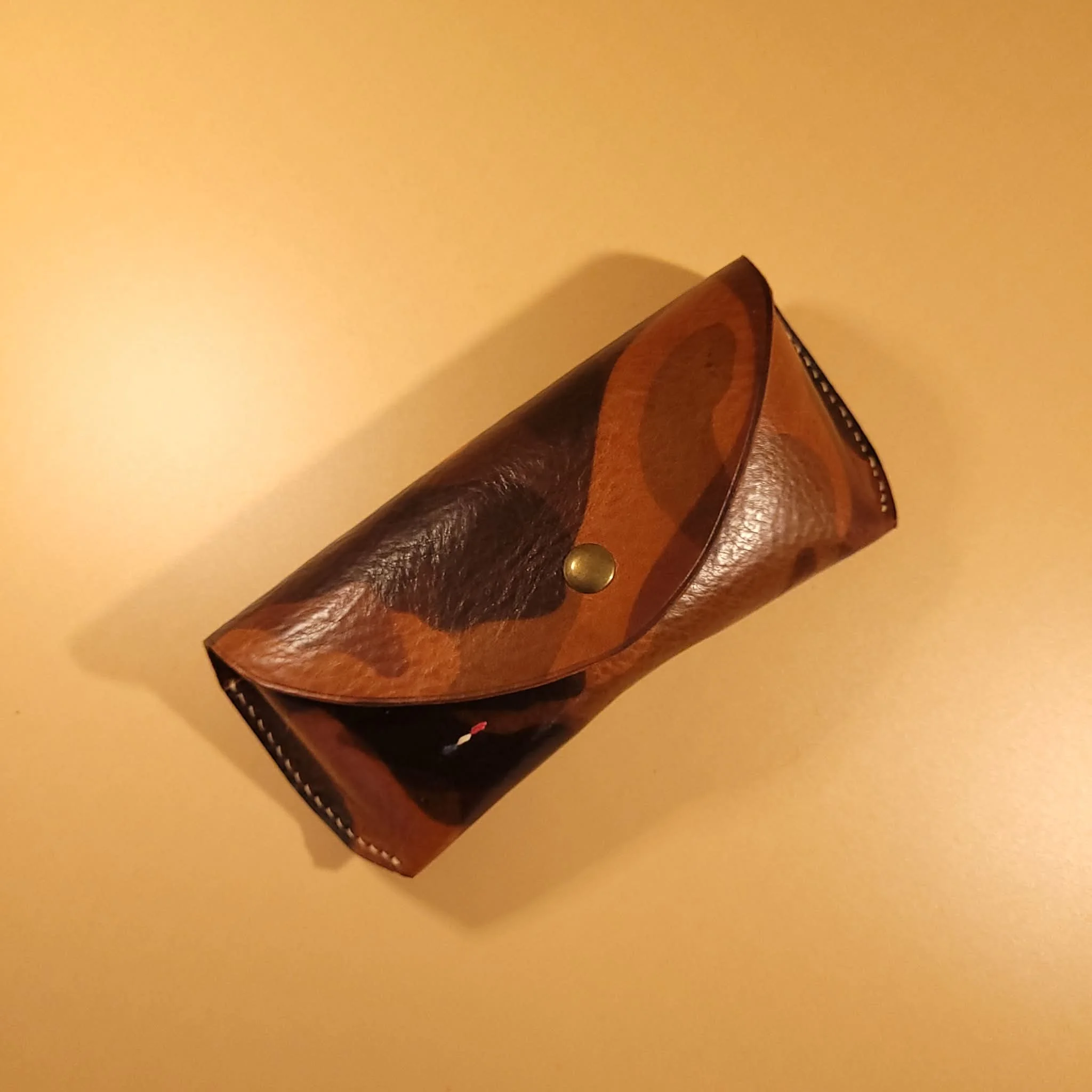 Étui à lunettes cuir camouflage