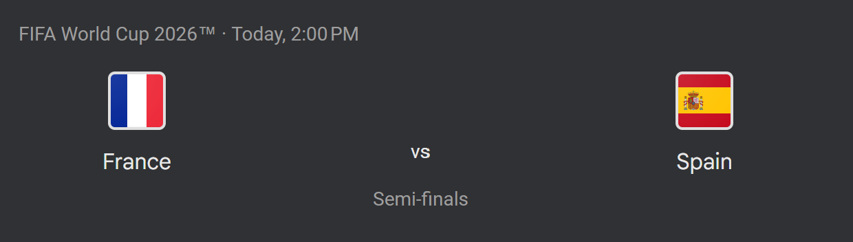 france vs spain fifa semi-finals july 14 2026