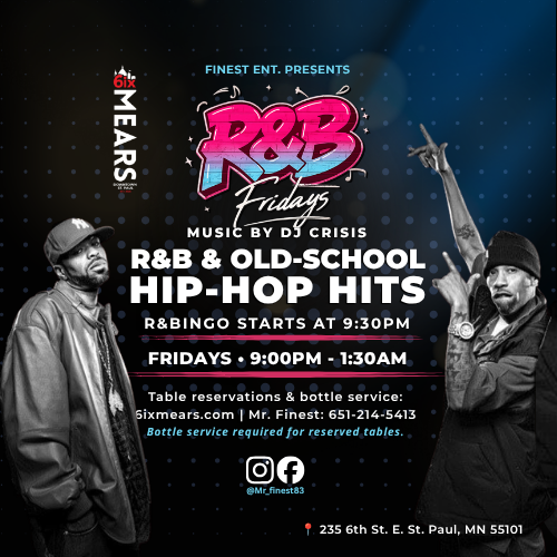 R&B Fridays flyer August 7 2026