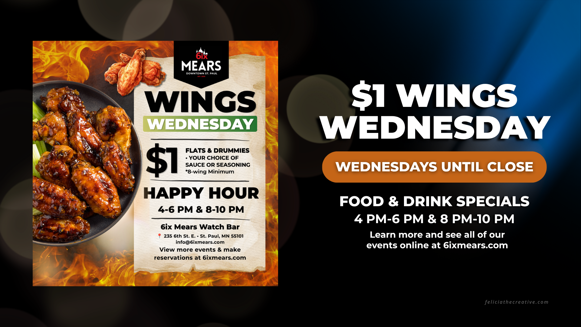 dollar wings wedensday billboard flyer