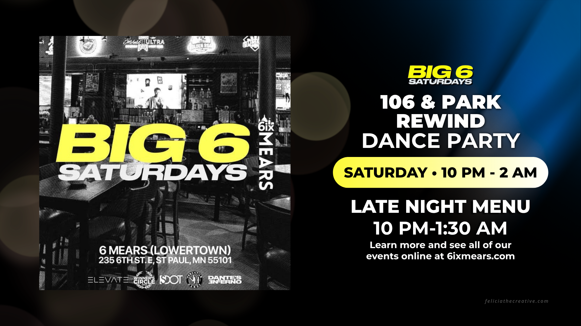 Big 6 saturday billboard flyer august 29 2026