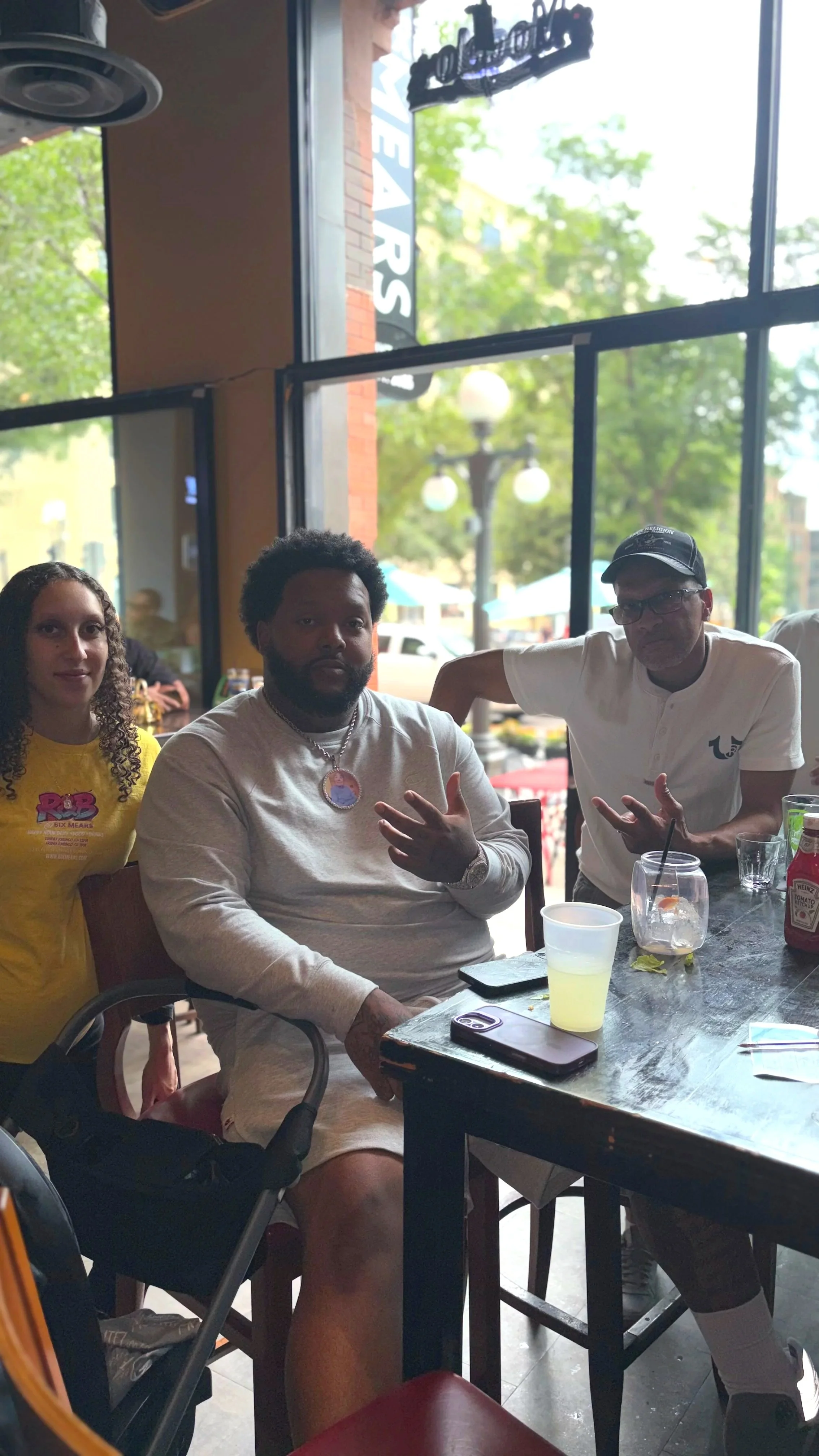Family at a table
