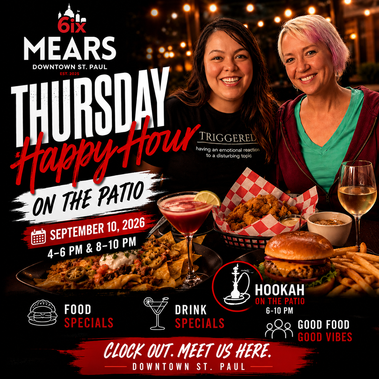 Happy hour on the patio flyer september 10 2026