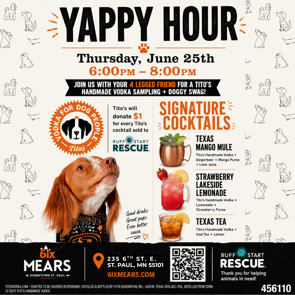 Yappy hour square flyer