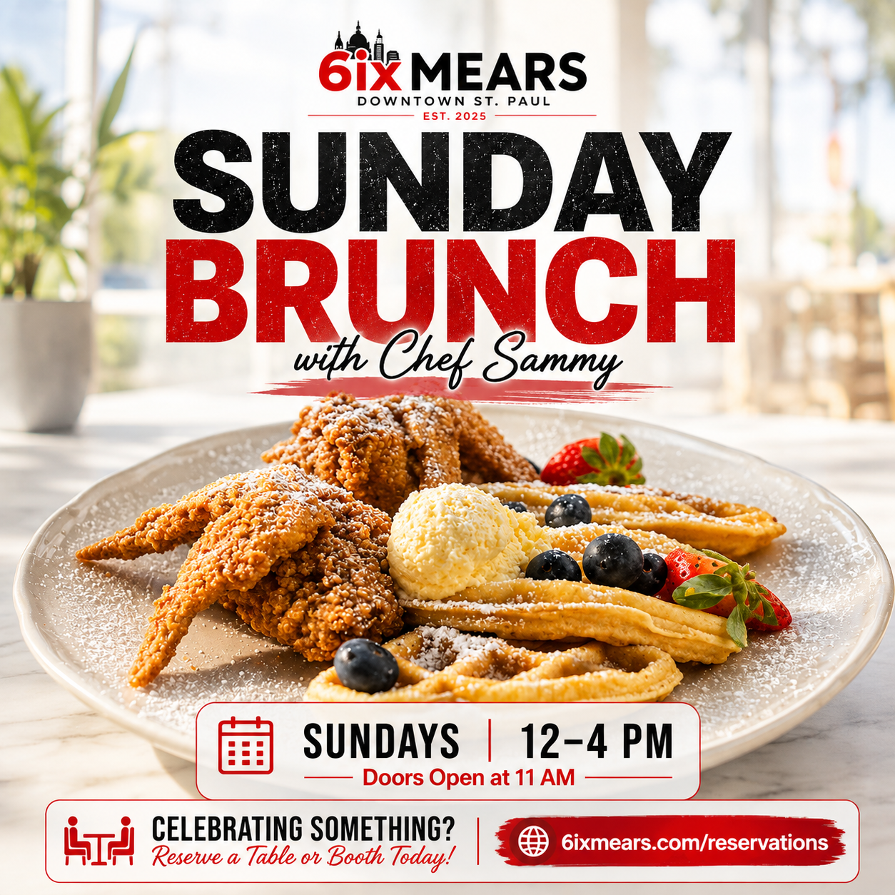 Sunday brunch with chef sammy flyer
