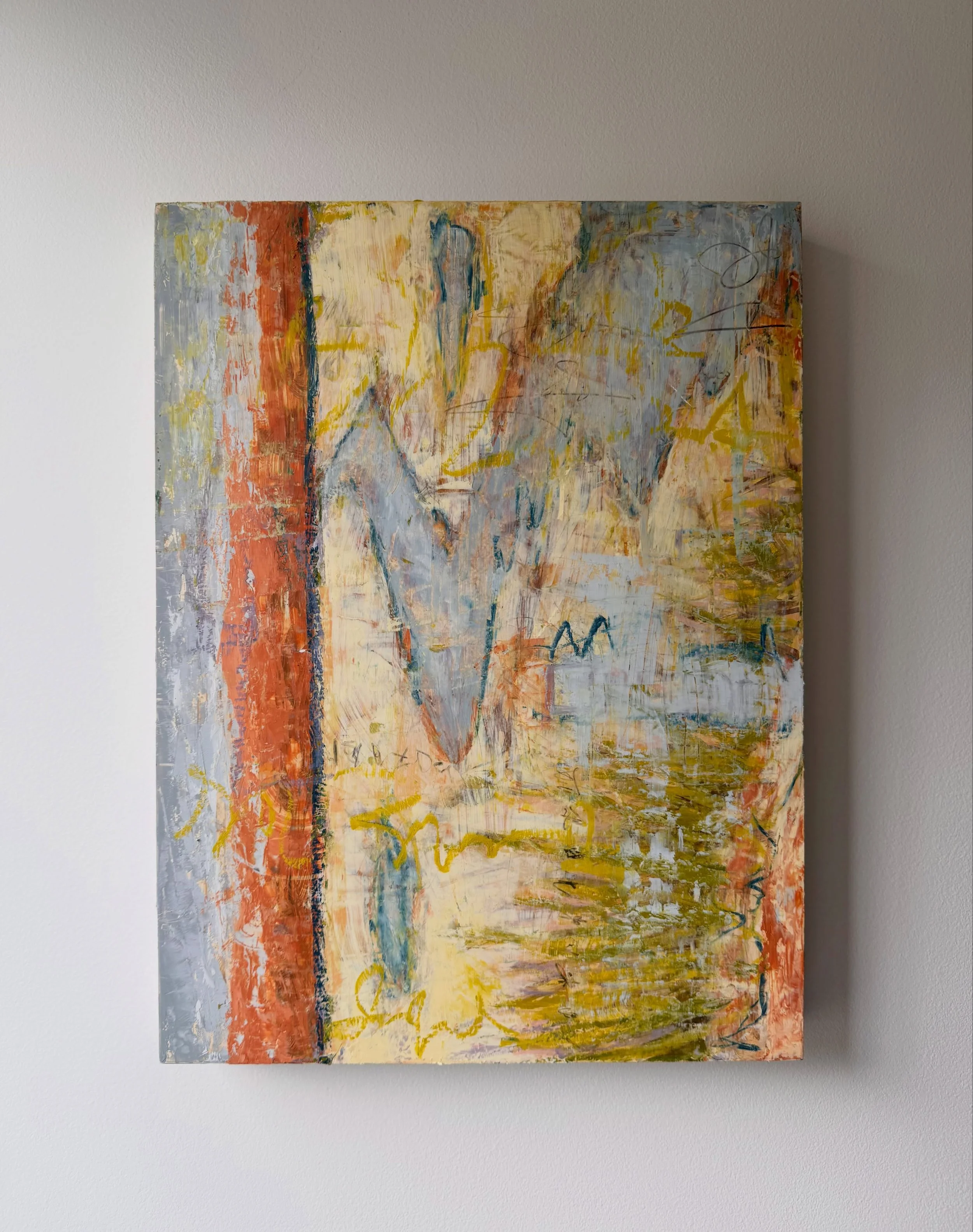 There&rsquo;s a moment when you realize that the painting isn&rsquo;t following your lead&hellip;

I wrestled with this abstract. I repainted it 3 times, never seeing what was so plain. That every scrape and mark was meant to be wild. It was meant to