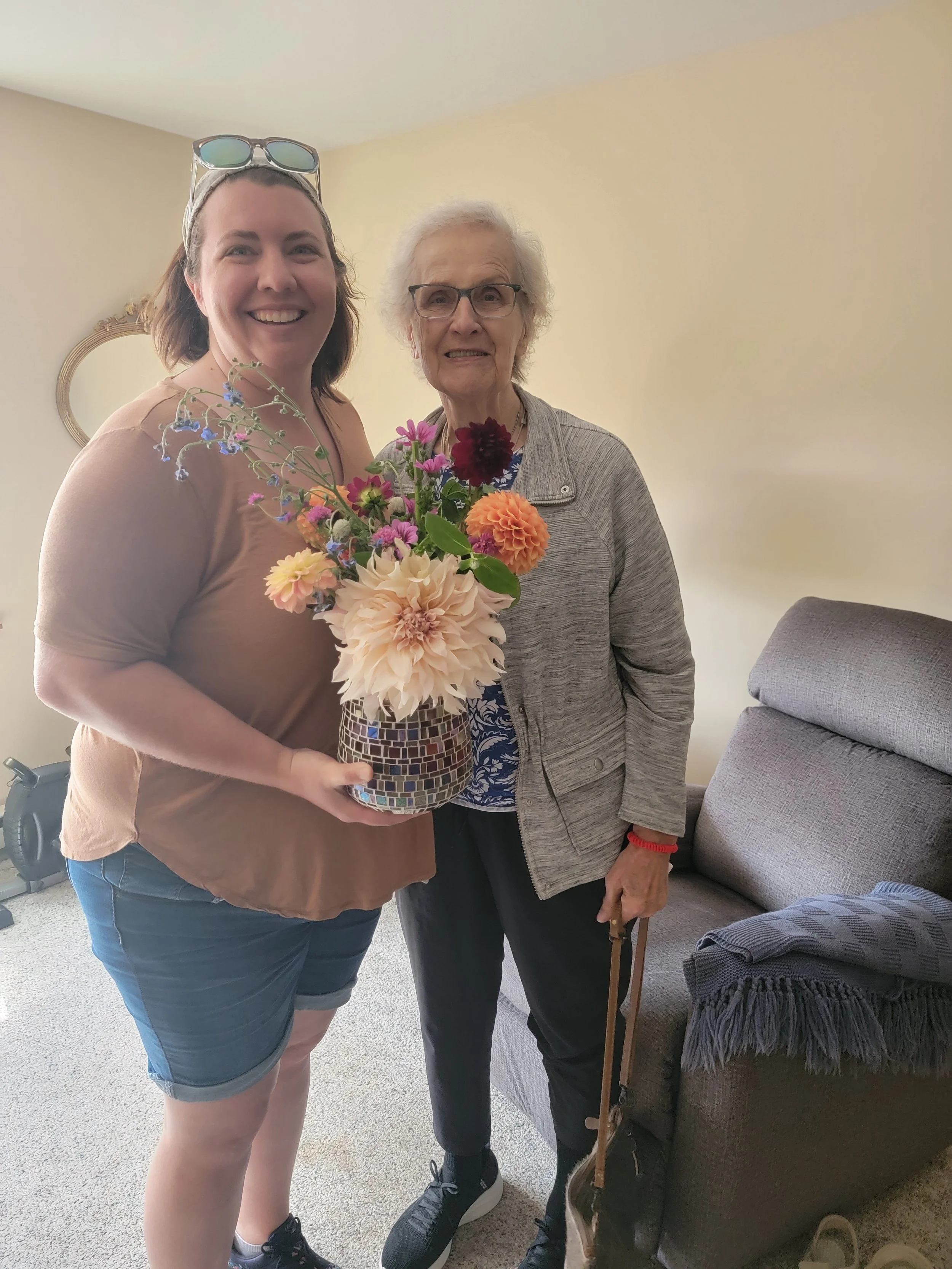 Bringing Grandma Flowers
