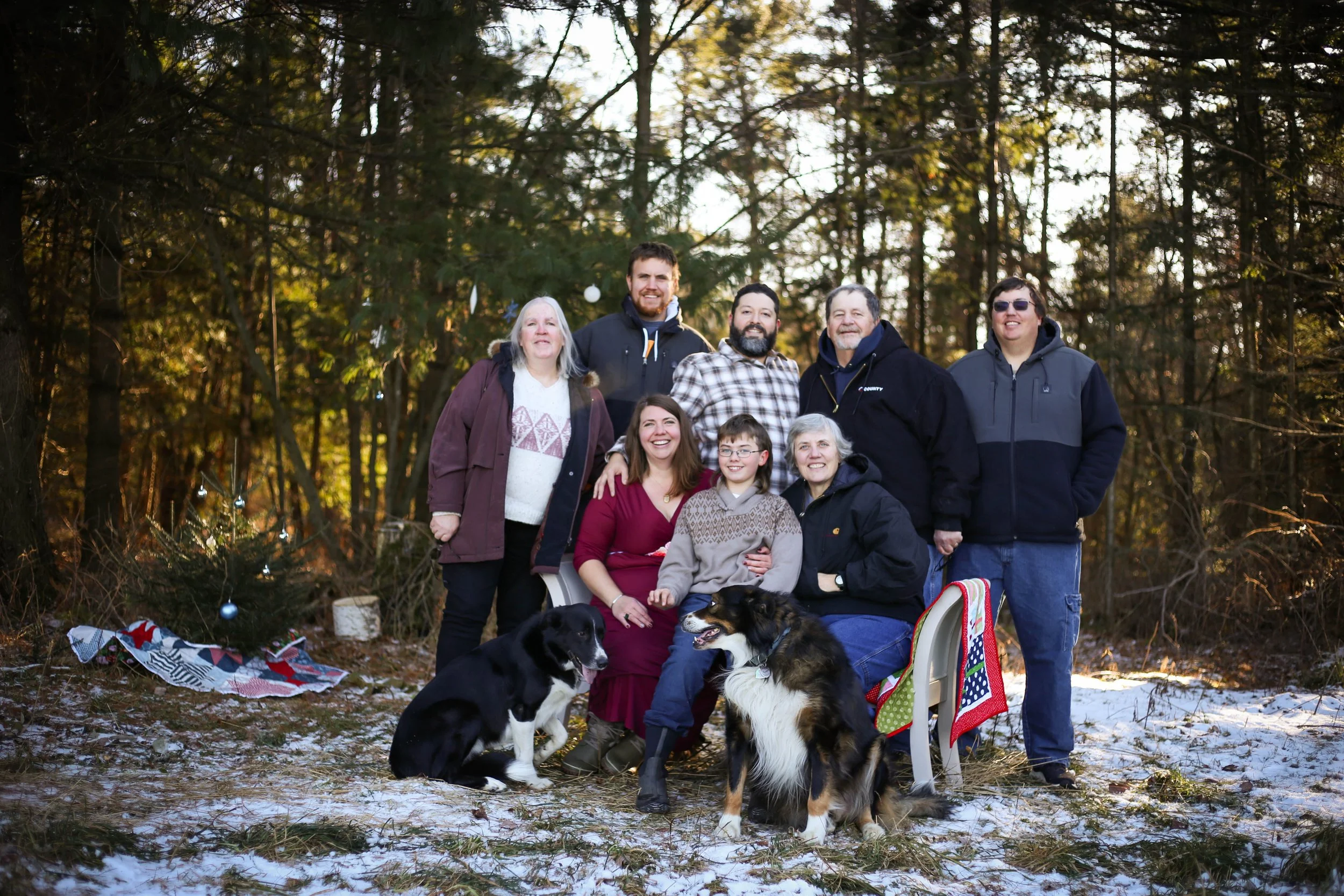 The whole family in the Christmas Tree Field