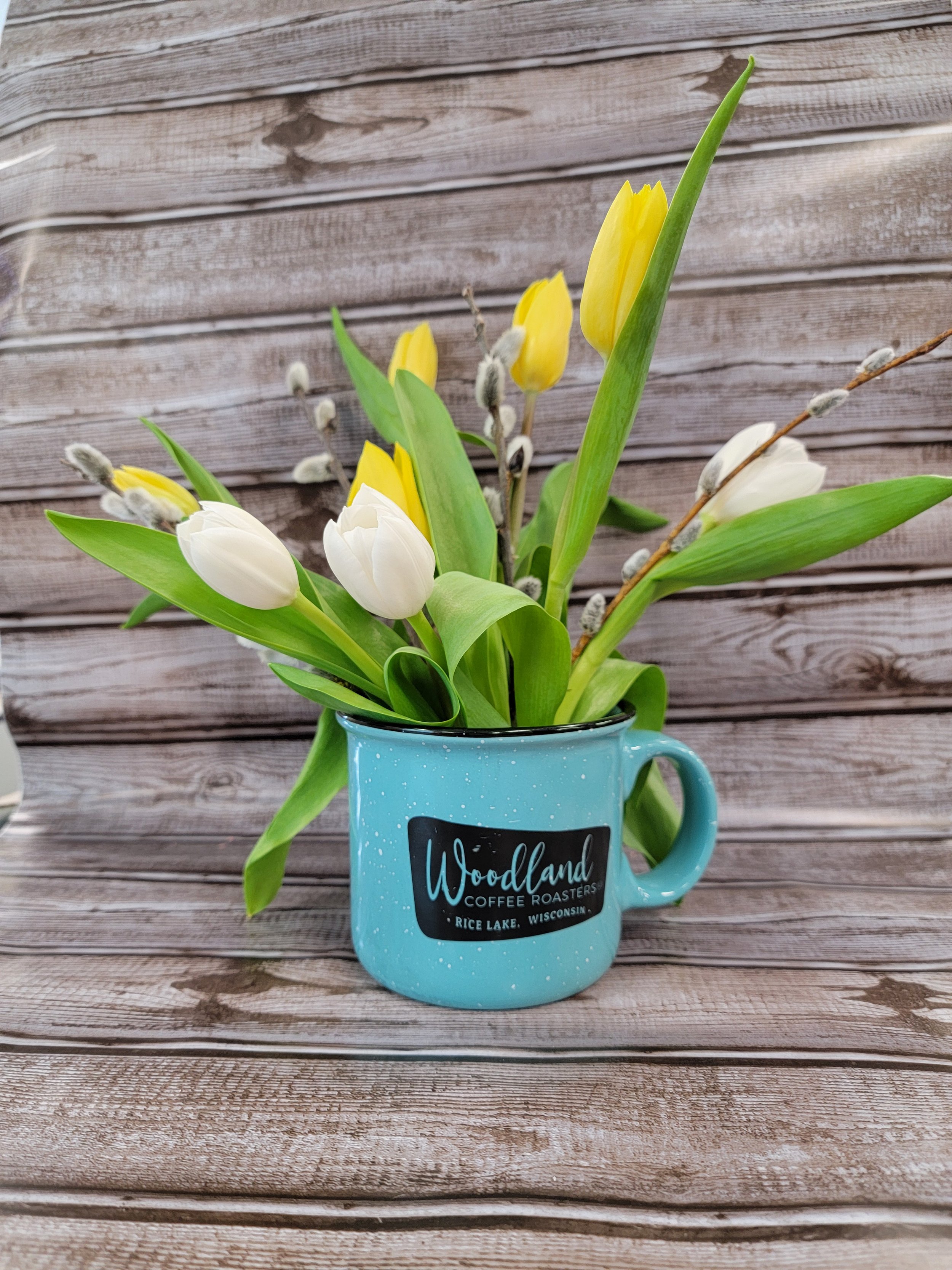 Spring Bouquets of Tulips and Pussy Willows