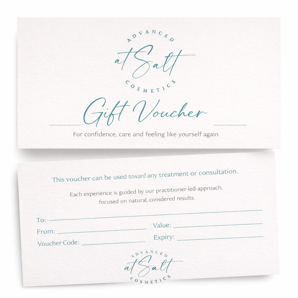 Gift vouchers for advanced cosmetic treatments at Salt Kingscliff clinic near Gold Coast and Byron Bay