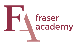 Logo of Fraser Academy with overlapping stylized letters 'F' and 'A' and the words 'fraser academy' next to them.