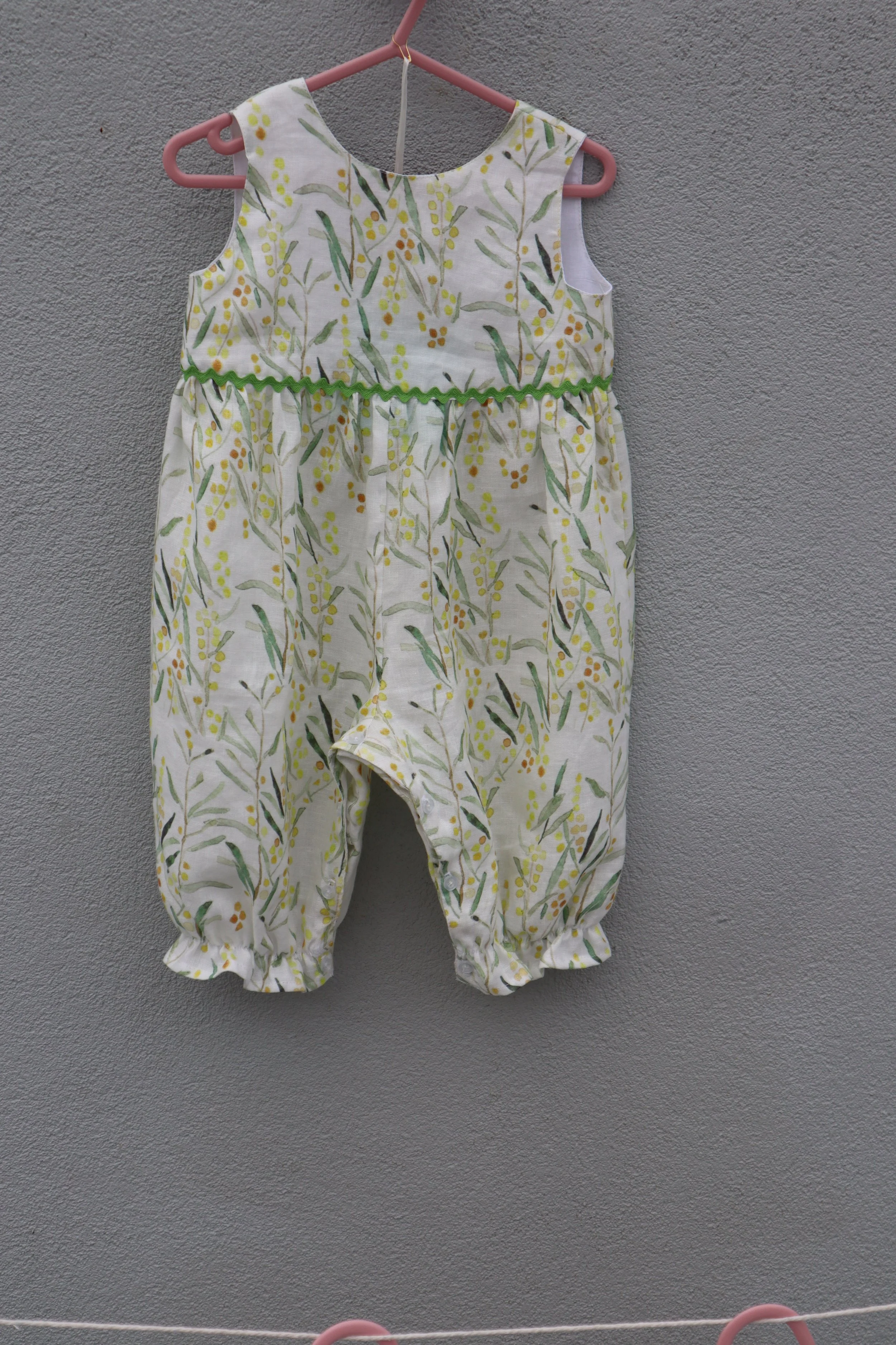 Handcrafted Linen Baby Romper