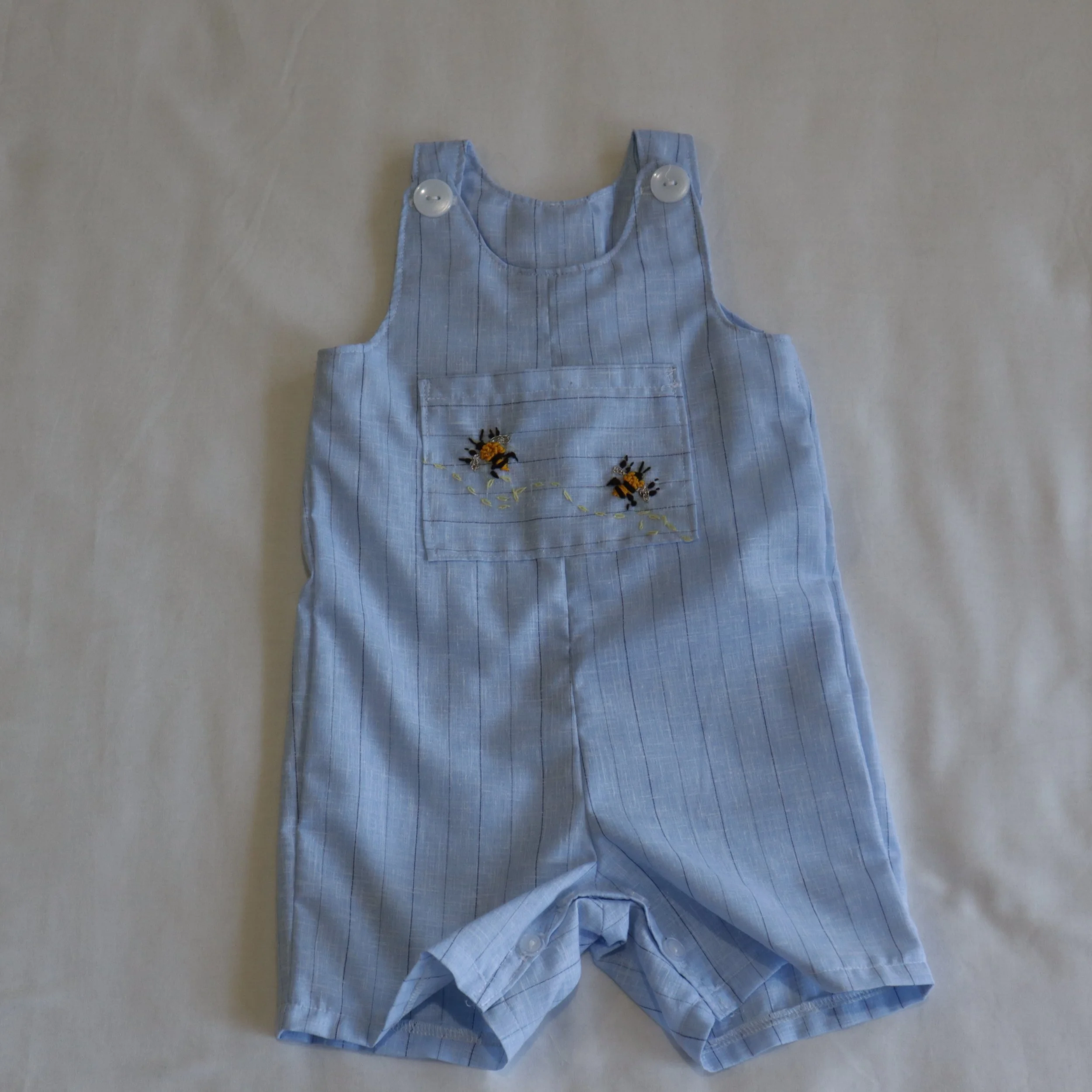 Organic Cotton Hand-Embroidered Romper (medium size 3-6mths)