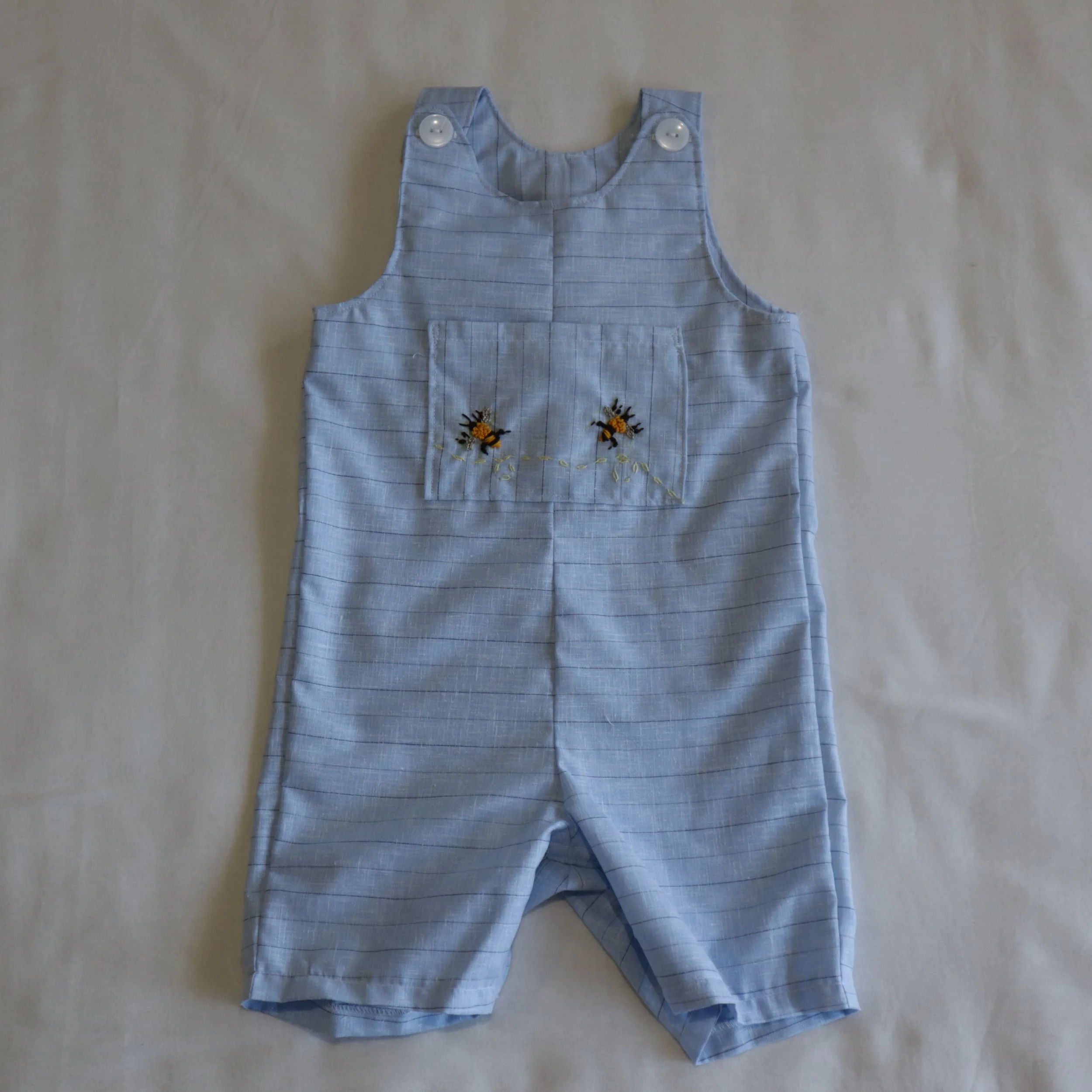 Bee embroided overall extra large front.JPG