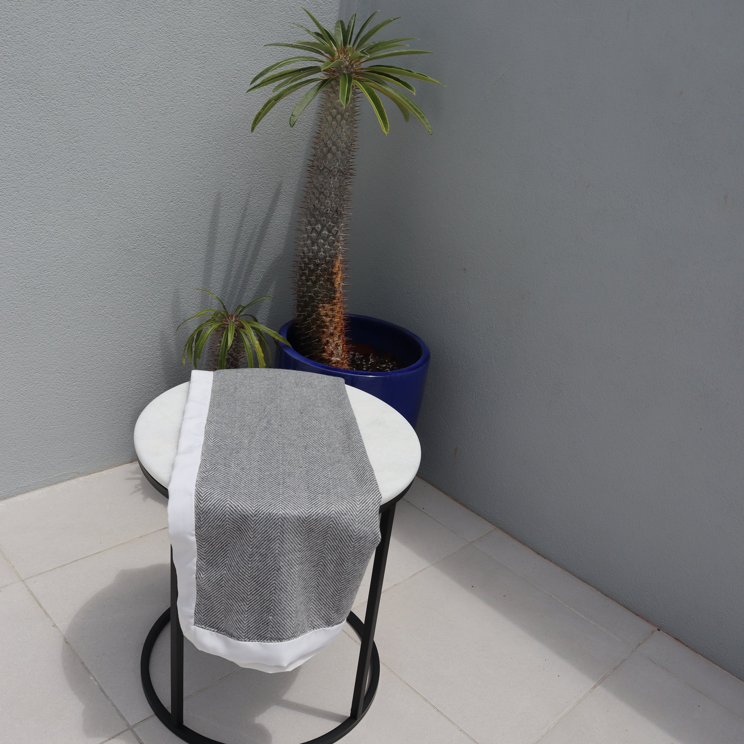 Stroller Blanket grey & silver with cream halved 3.JPG