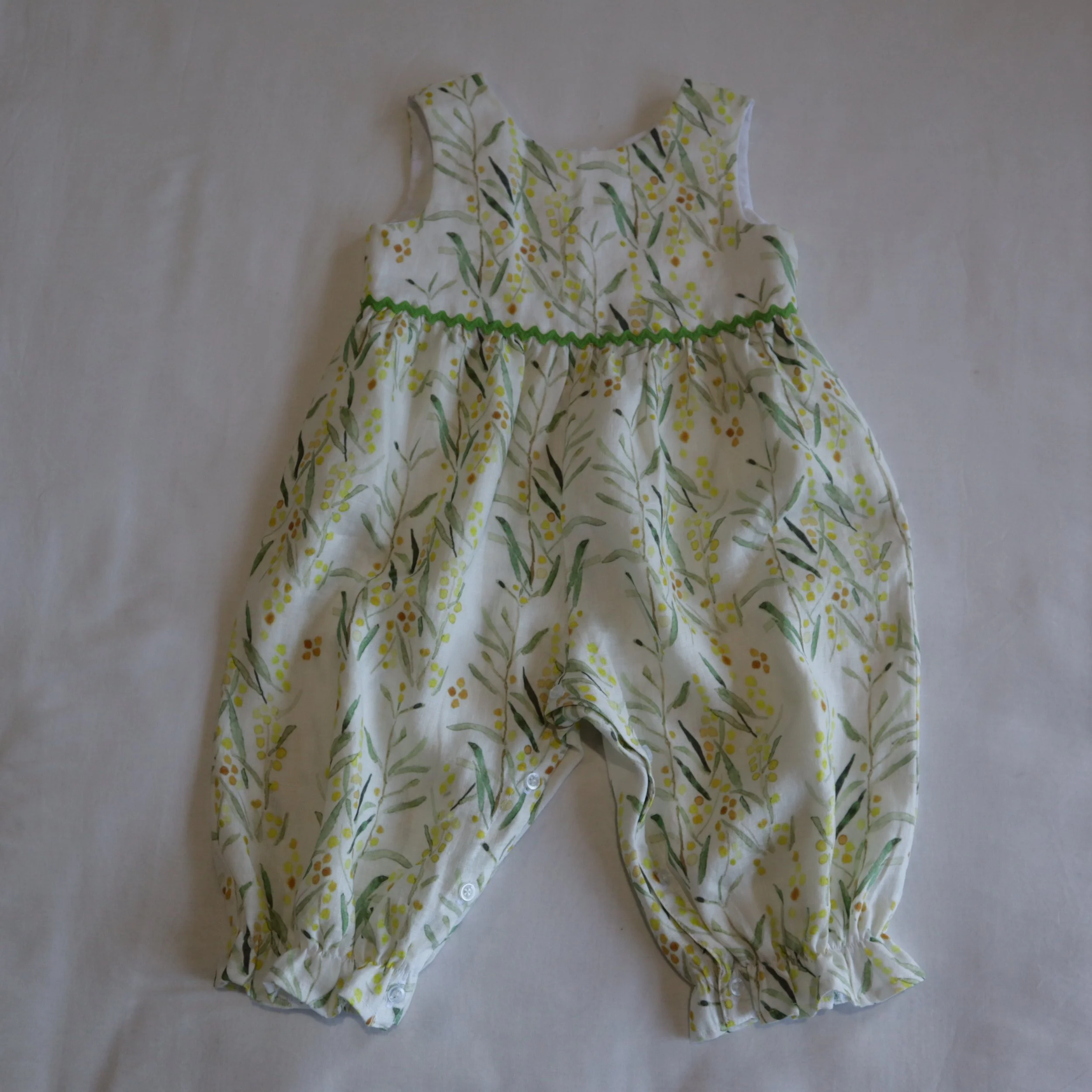 Handcrafted Natural Fiber Linen Baby Romper/Onesie