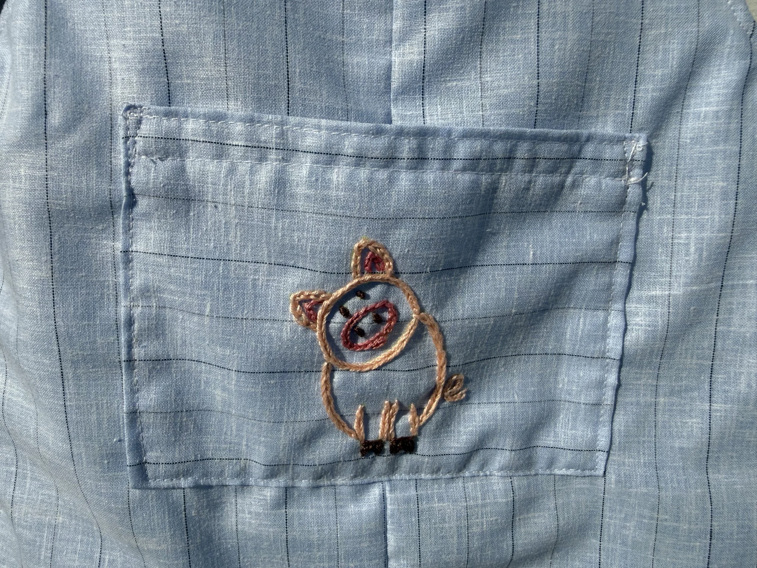 Pig embroidered extra large front pocket.jpeg
