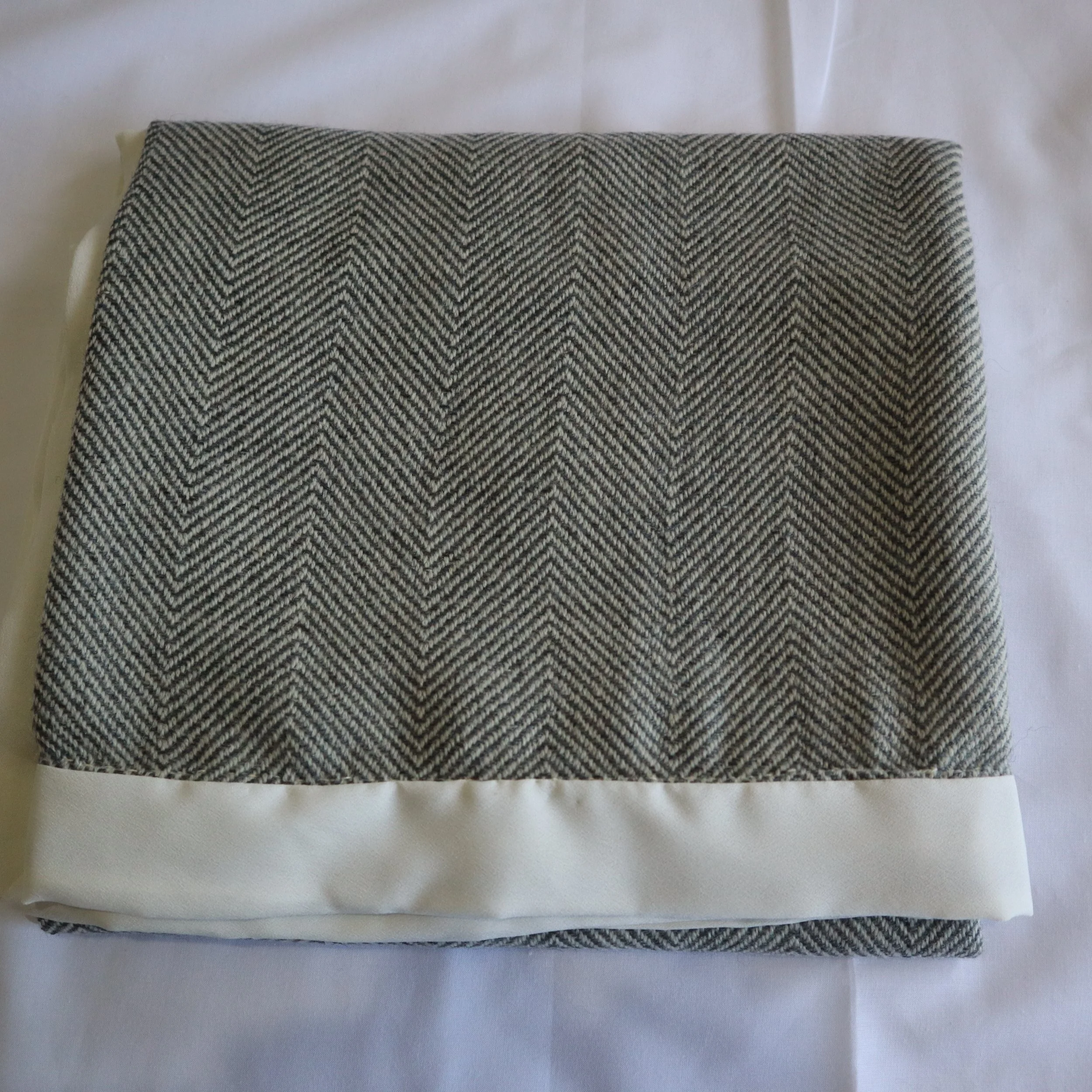 Stroller Blanket grey & silver with cream folded.JPG
