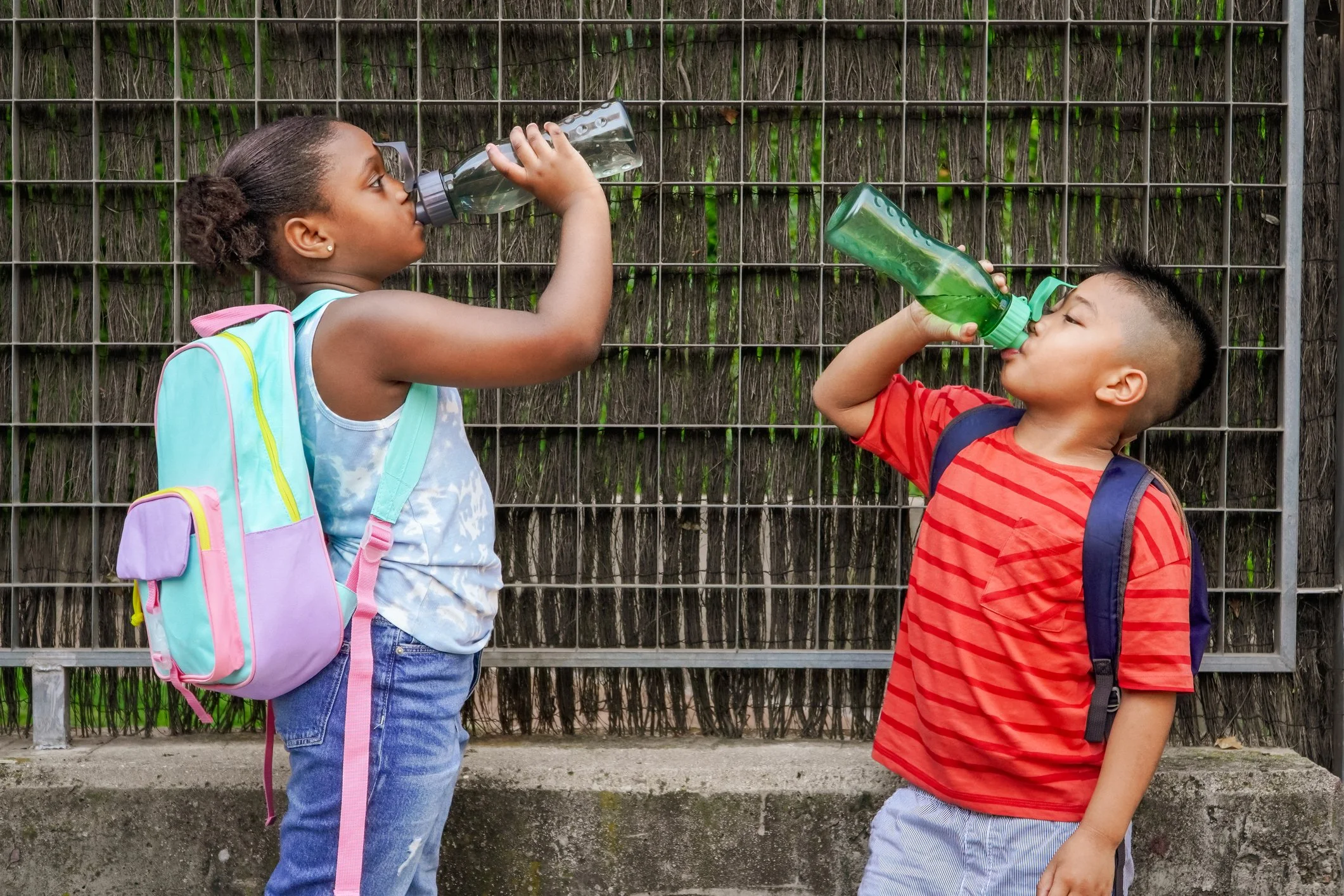 Children drinking water