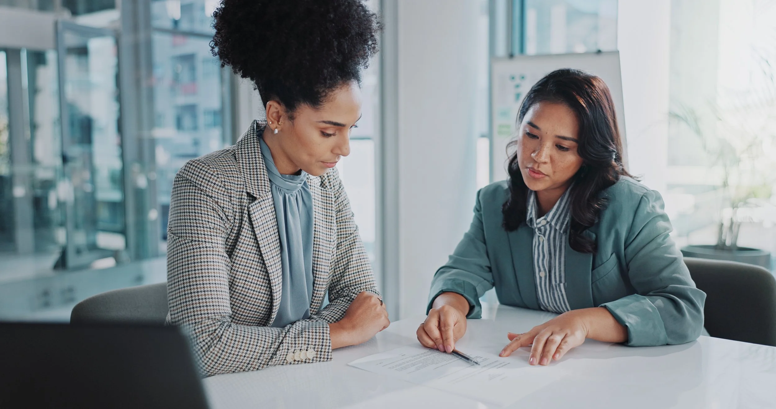 Business women talking