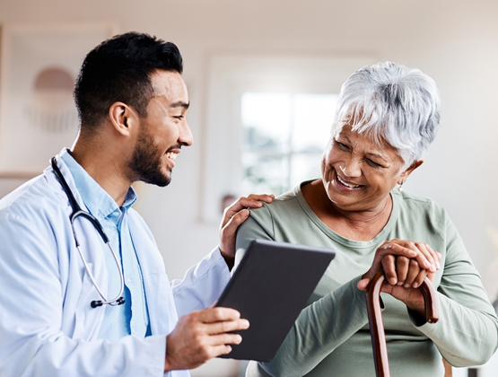 healthcare professional and patient