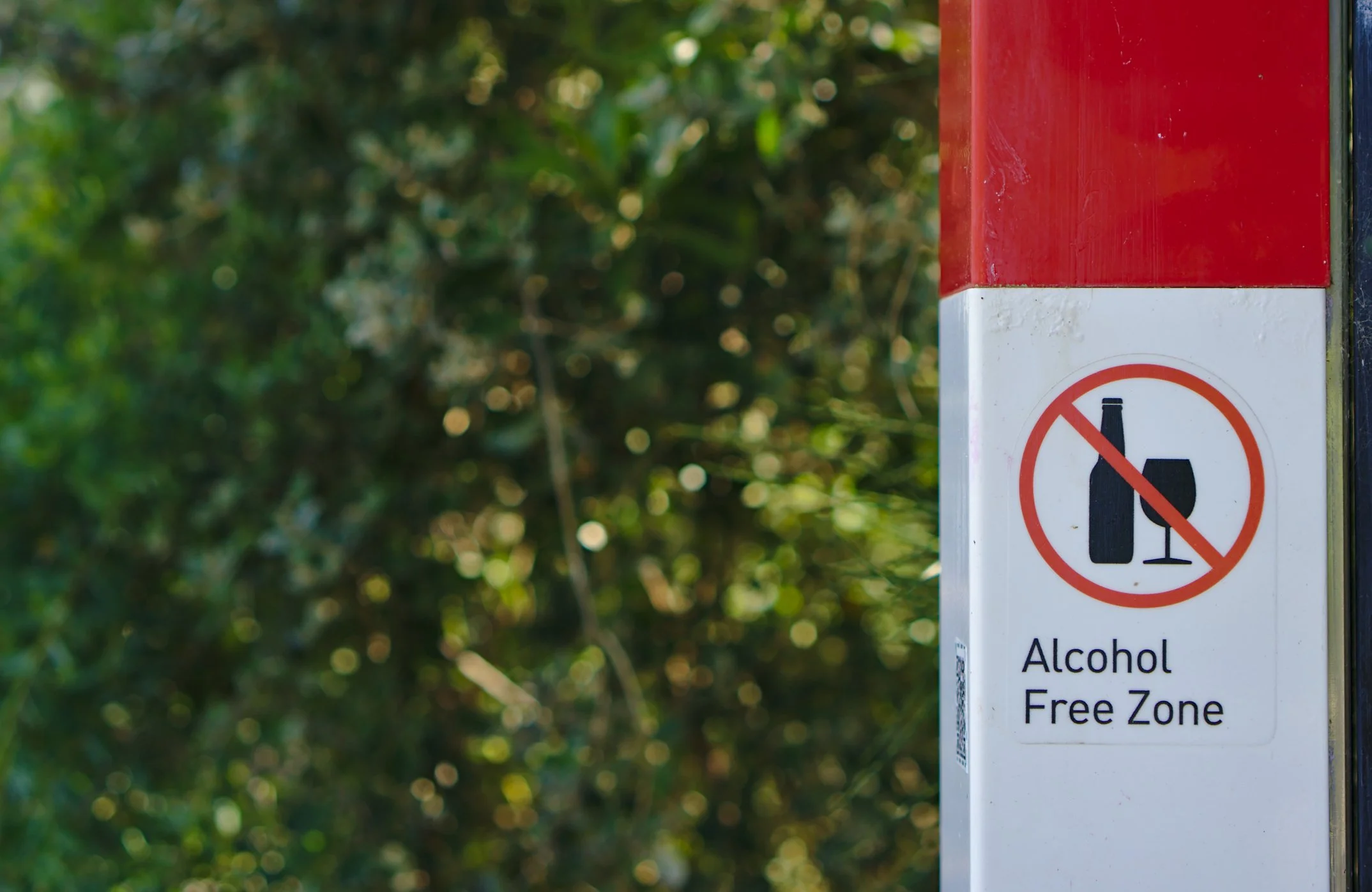 Alcohol free zone sign